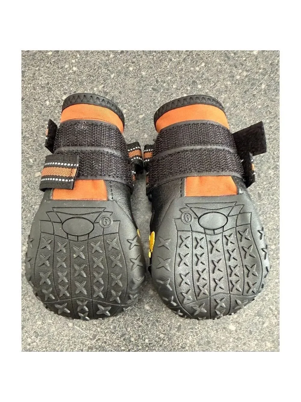 Acadia Trail Orange & Black All-Weather Dog Booties - Reflective lot 2